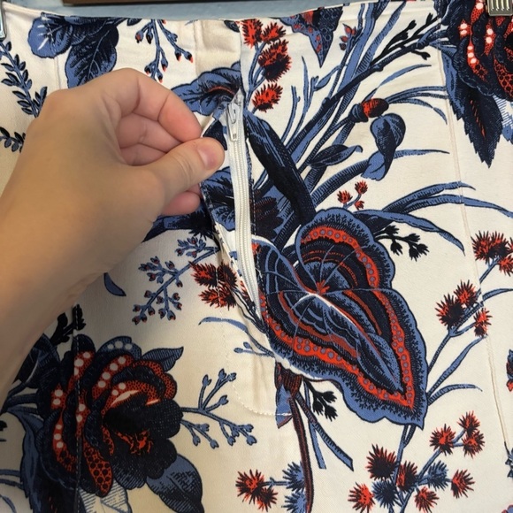 Diane Von‎ Furstenberg Dakota White Rose Floral Skinny Trouser Pants Size 12 - Picture 7 of 12